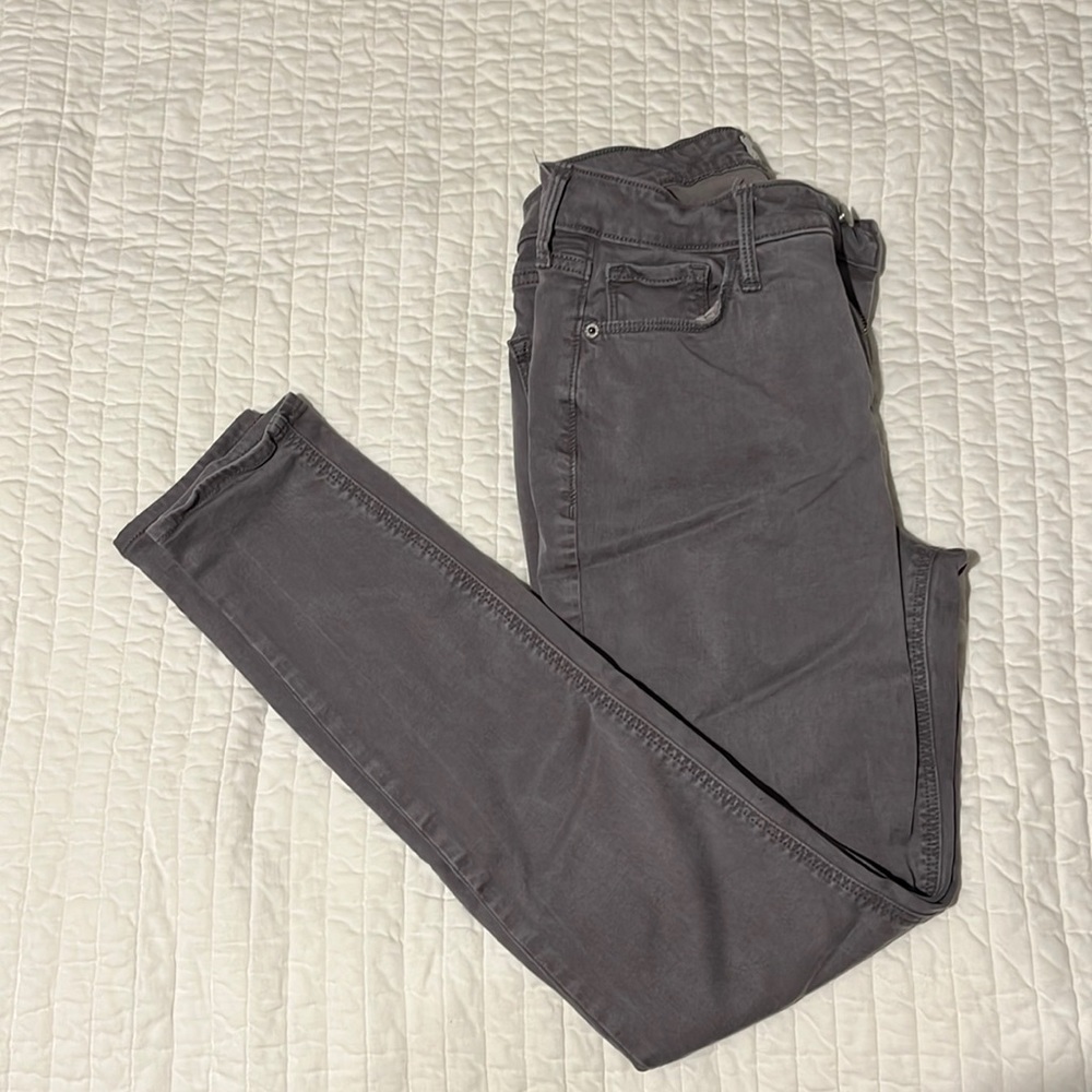 High rise grey skinny jeans